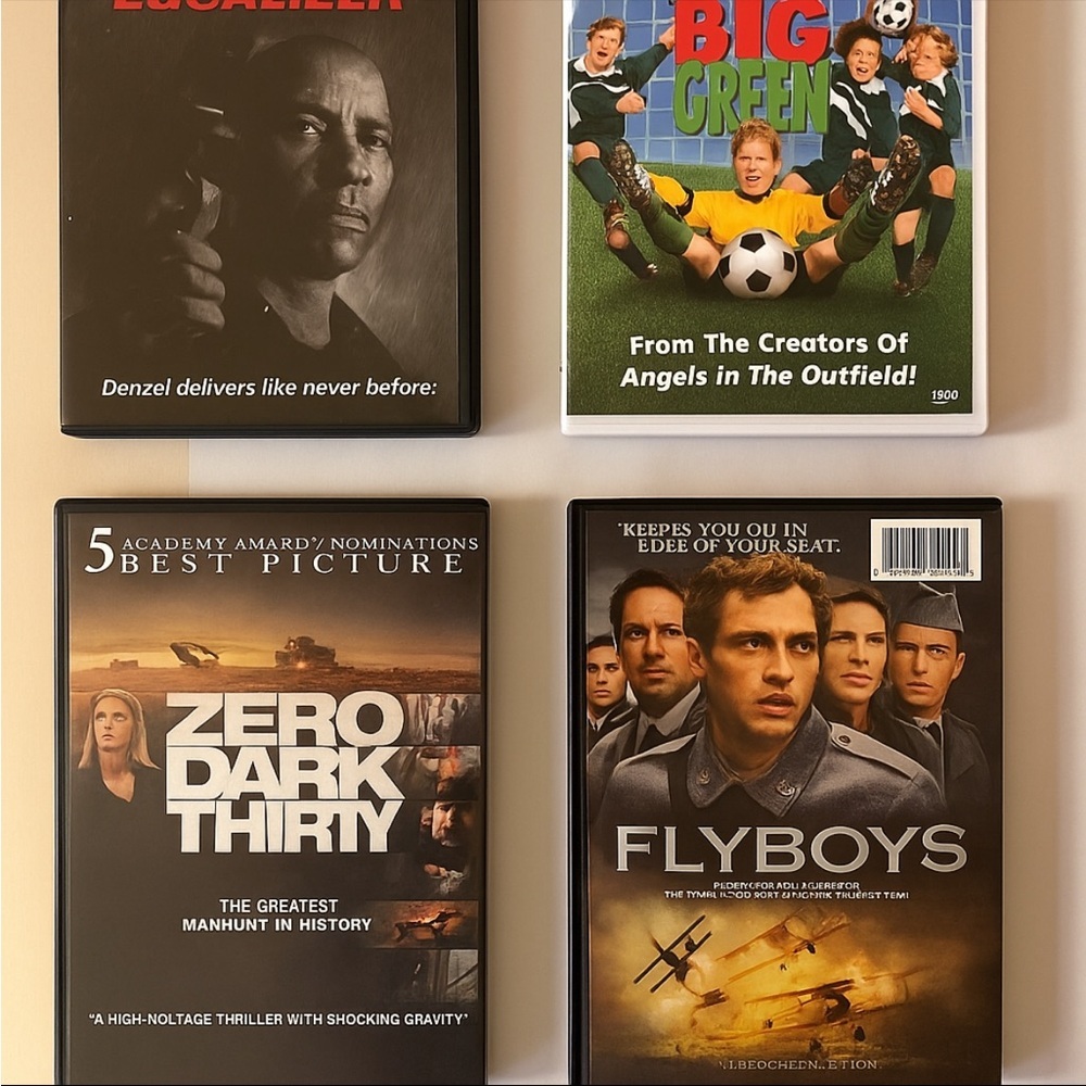 🎬 DVD Lot Action & Family Movies Equalizer, Zero Dark Thirty, Flyboys Big Green